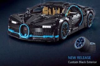 Custom Black Bugatti Chiron Blocks Compatible Technic 42083