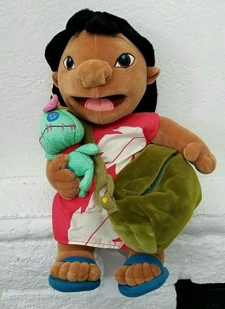 Disney Store Lilo & Stitch 12 " Plush Stuffed Doll With Scrump Bag Camera Brush