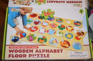 First Learning " Alphabet Wooden Floor Puzzle " Pre Owned