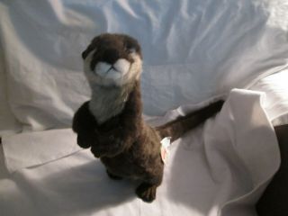 Hansa Otter Stuffed Animal Realistic Plush Toy 14 " X 16 " With Hangtag & Tush Tag