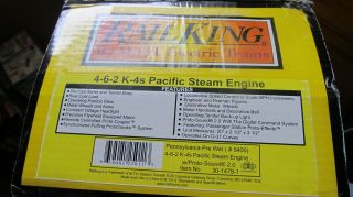 RAIL KING MTH 30 - 1478 - 1 PRR 5400 4 - 6 - 2 K - 4s PACIFIC STEAM ENGINE with TENDER 7