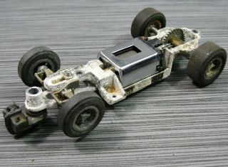 Slot Car Cox Ford Gt Magnesium Chassis With All 4 Mag Wheels Vintage 1/32 Scale