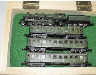 Z Scale Marklin 8102 S 3/6 Bavarian Passenger Train Set Locomotive & 3 Wagons