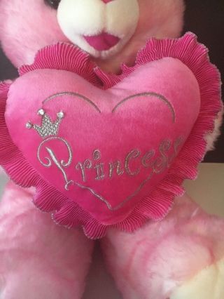 2007 Dan Dee Pink 18” Plush Sweetheart Pink Big Teddy Bear 