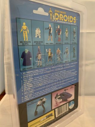 Rare Vintage Star Wars 1985 Kenner THALL JOBEN DROIDS Card Back MOC 3