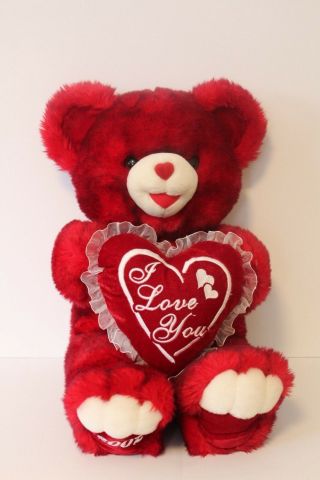 2002 Dan Dee White Plush 20 " Sweetheart Teddy Bear I Love You Valentine 