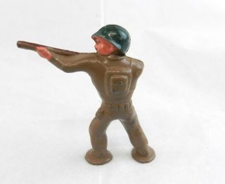 Barclay Manoil LEAD METAL SOLDIER Standing Gunman WWII Brown Military S40 2