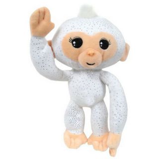 10 Inch Posable Fingerling Plush With Sound White With Sparkle Grip Move Toy