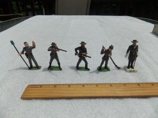 Marx Warriors Of The World Civil War 4 Confederate Troops & General Lee