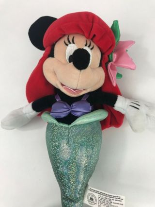Disney Parks Minnie Mouse Plush Doll ARIEL the Little Mermaid Princess 12 