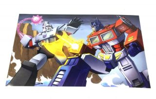 G1 Transformers Optimus Prime Vs Megatron Laser Ax Battle Poster 11x17 Freeship