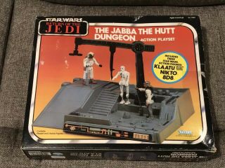 Vintage Star Wars Jabba The Hutt Dungeon Factory Misb Skiff Barge Box