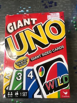 Giant Uno Card Game 7.  4 " X 10.  1 " Over - Sized Family Game Cardinal Games