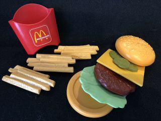 1988 Fisher - Price McDonalds Play Food Set - Burger,  Fries,  Chicken Nuggets,  BBQ 3