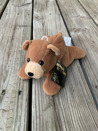 24k Beanie Boppers " Boyce Brown Bear " 1997 Plush Stuffed Animal