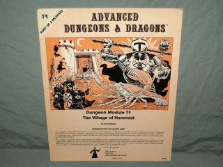 Ad&d 1st Edition Module - T1 The Village Of Hommlet (rare Monochrome And Exc)