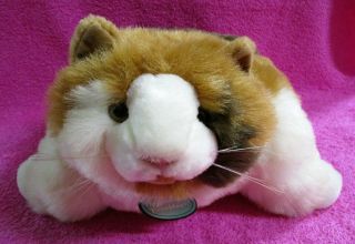 Incredible Petables Brown & White Fat Cat Laying Plush 17 "