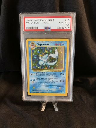 1999 Pokemon Jungle 12 Vaporeon Holo Psa 10
