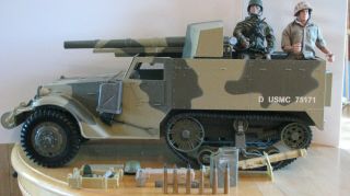 1/6 Scale M - 3 Halftrack With 105mm Howitzer Also Called T - 19 By Hasbro Marines