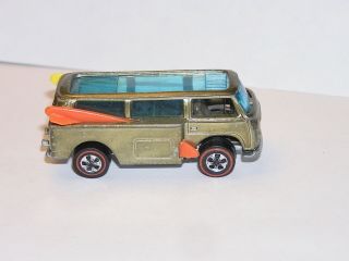 1969 Hot Wheels Redline Beach Bomb Vw Bus Pretty Olive Good Wheels/base Keeper