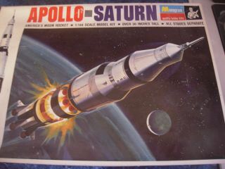 Apollo Saturn Rocket Moon Lunar Land Nasa Monogram Model Kit 1968 1/144 6869