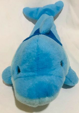 Sea World Busch Gardens Blue Bottlenose Dolphin Plush Stuffed Animal 18 