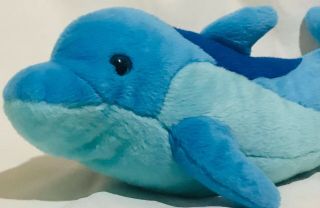 Sea World Busch Gardens Blue Bottlenose Dolphin Plush Stuffed Animal 18 
