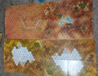 Battletech 18 Board Hex Maps Fold Out,  6 Paper Maps 3 Books Markers