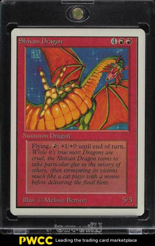 1993 Magic The Gathering Mtg Unlimited Shivan Dragon R R,  (pwcc)