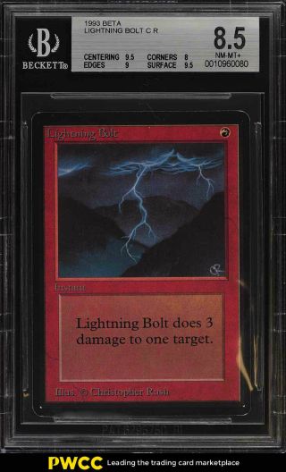1993 Magic The Gathering Mtg Beta Lightning Bolt C R Bgs 8.  5 Nm - Mt,  (pwcc)