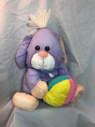 Fisher Price 10 " Puffalump Purple Bunny Rabbit With Egg Stuffed Animal 8026