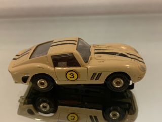 Vintage Aurora HO Scale Slot Car,  3 Tan W/ Black Racing Stripes 2