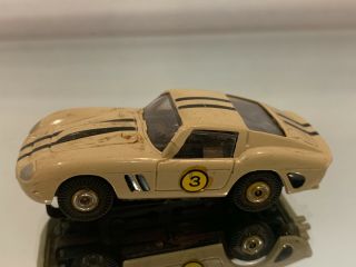 Vintage Aurora HO Scale Slot Car,  3 Tan W/ Black Racing Stripes 3