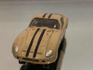 Vintage Aurora HO Scale Slot Car,  3 Tan W/ Black Racing Stripes 4