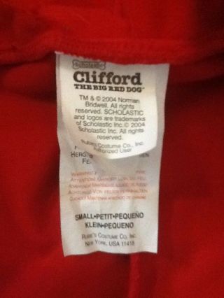RUBIES Scholastic CLIFFORD THE BIG RED DOG Costume Size Small 6