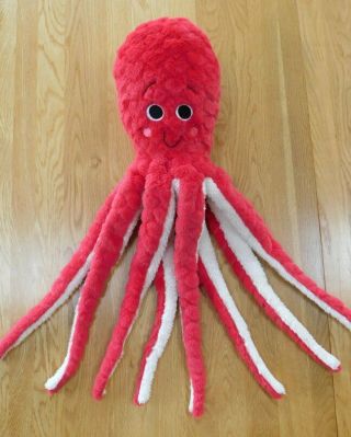 Dan Dee Collectors Choice Plush Octopus/squid Red Long 25 " Minky Soft Valentines