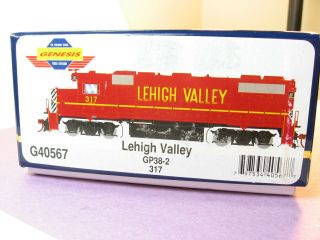 Athearn Genesis Ho Gp38 - 2 Locomotive,  Dcc Ready,  Lehigh Valley 317,  Item G4056
