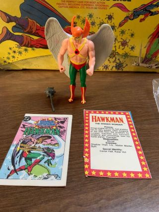 Vintage 1984 Kenner Powers Hawkman Complete W/ Comic & Fliecard