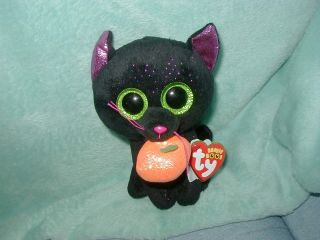 Ty Beanie Boo 6 " Regular Potion The Halloween Cat W Pumpkin Nwt