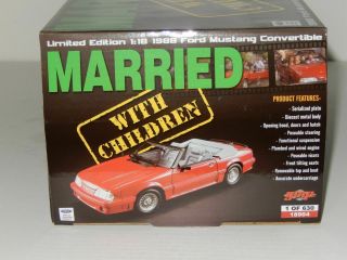 1988 Ford Mustang 5.  0 Convertible Red " Married With Children " 1/18 By Gmp 18904