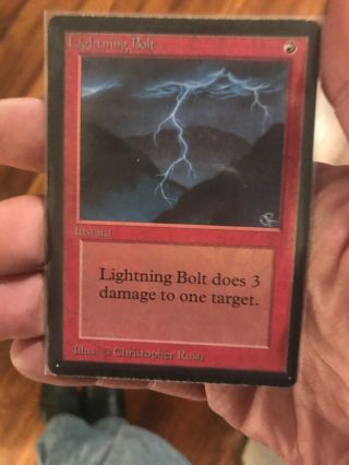 1x Mtg Beta Lightning Bolt | Mp,  | Beta