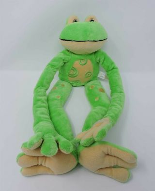 Animal Alley Frog Plush Green 19 " Soft Stuffed Toy Hanging Tan Dots