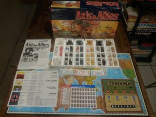 Axis & Allies Vintage 1987spring 1942 Gamemaster Series Board Game 100 Complete