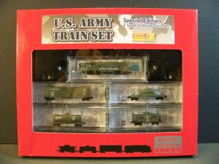 Micro - Trains Z,  U.  S.  Army Train Set,  F7 - A Powered,  4 Cars,  Analog,  994 - 01 - 020