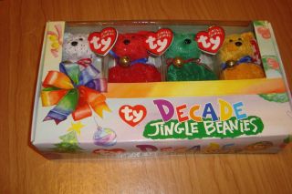 Ty Decade Jingle Beanies - Boxed Set - Set Of 4 In Factory Display Box2003