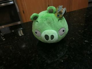 Angry Birds Green Pig W/ Crown Plush 5 " Stuffed Animal Commonwealth No Sound