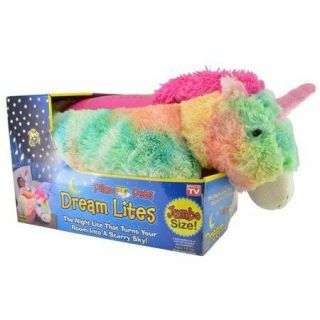 Pillow Pets Dream Lites Rainbow Unicorn Sky Plush