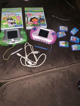 2 Leapfrog Leapster 2 Learning Video Game System & 9 Games