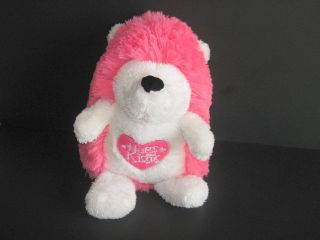 (t35) Dan Dee Pink & Ivory Porcupine Hedgehog " Hugs And Kisses " Plush Toy 13 "
