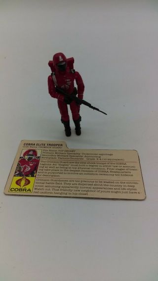 Vintage 1985 Hasbro G.  I.  Joe Arah Cobra Elite Trooper Crimson Guard Complete